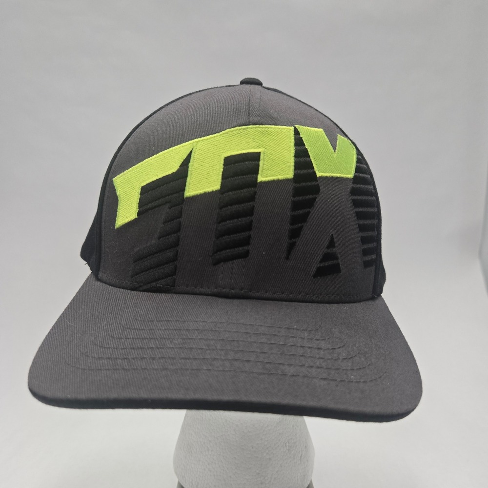 Fox Racing Flexfit Hat Mens L/XL Black Grey Neon Green Motocross Cap‎ 13979